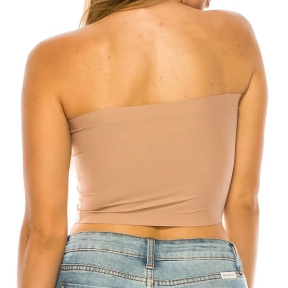 NUDE BANDEAU BRA TUBE TOP - Picture 3 of 3